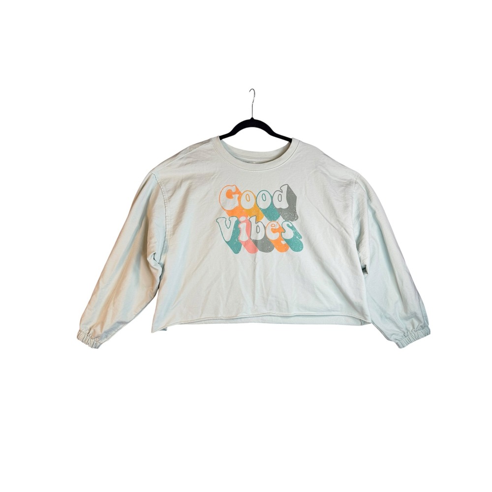 C&C California Good Vibes Cropped Sweatshirt Womens 1X Mint